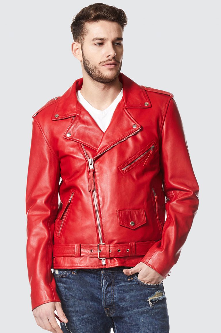 David Moore куртка косуха красная мужская
